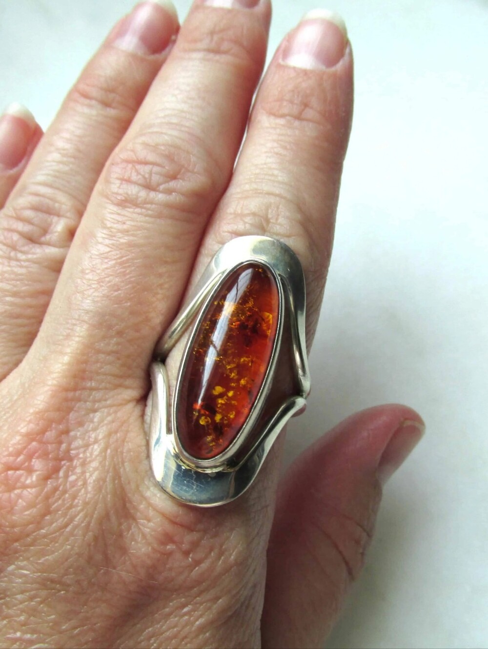 Vintage Dominique Dinouart DDD Mexico .925 Amber Sterling Silver